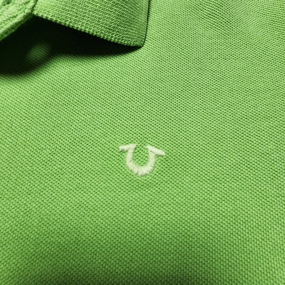 True Religion Sportswear California‎ Style Mens XL Green Polo Shirt Short Sleeve